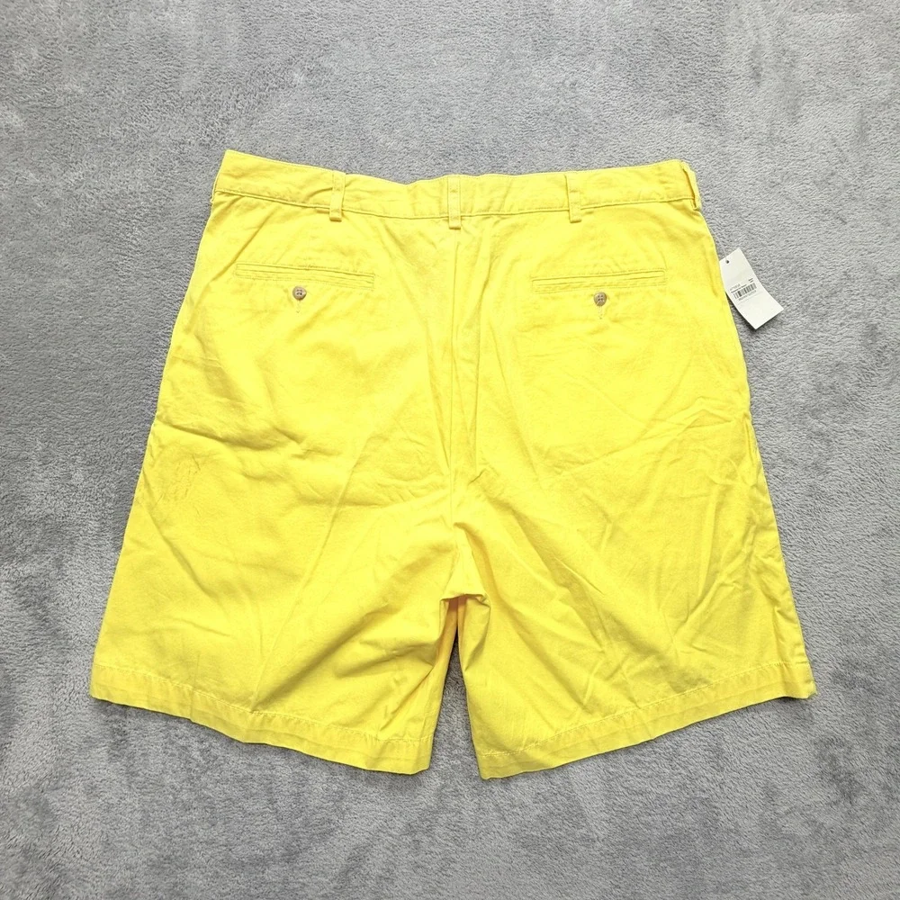 Polo Ralph Lauren Shorts Mens Measured 38x9 Yellow Chino Pleated Tyler Short